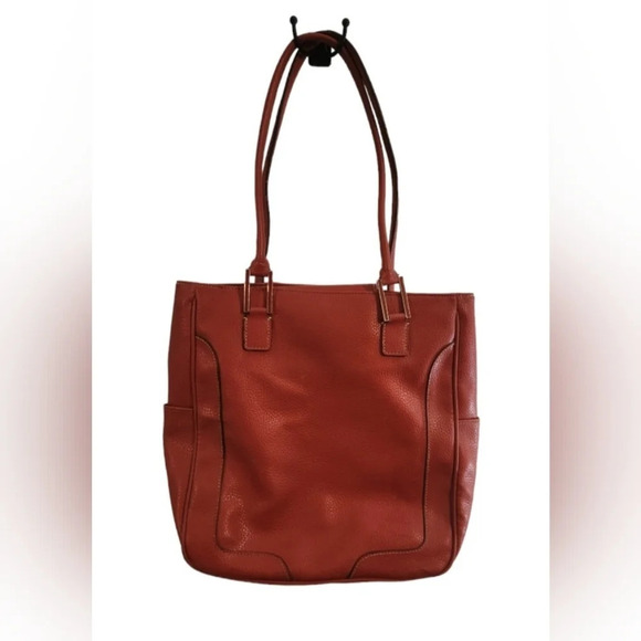 Vintage Tommy Hilfiger Red Faux Leather square Shoulder Bag, 90's, Retro - Picture 2 of 16